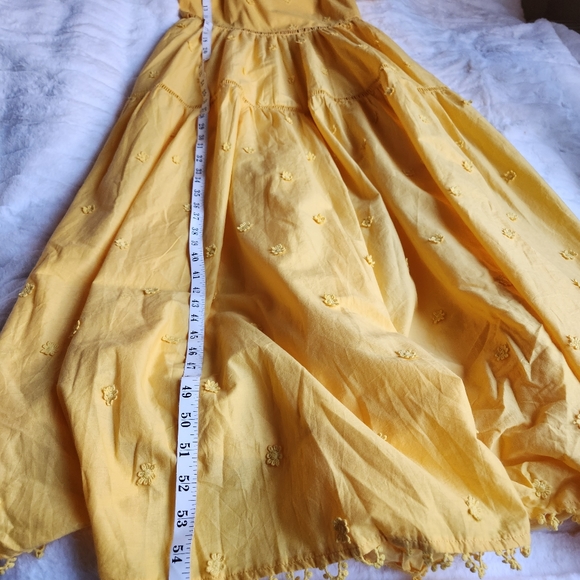 FARM RIO Yellow 3D Flowers Midi Dress Size L BNWT NO LOW balling!!! - Picture 12 of 14